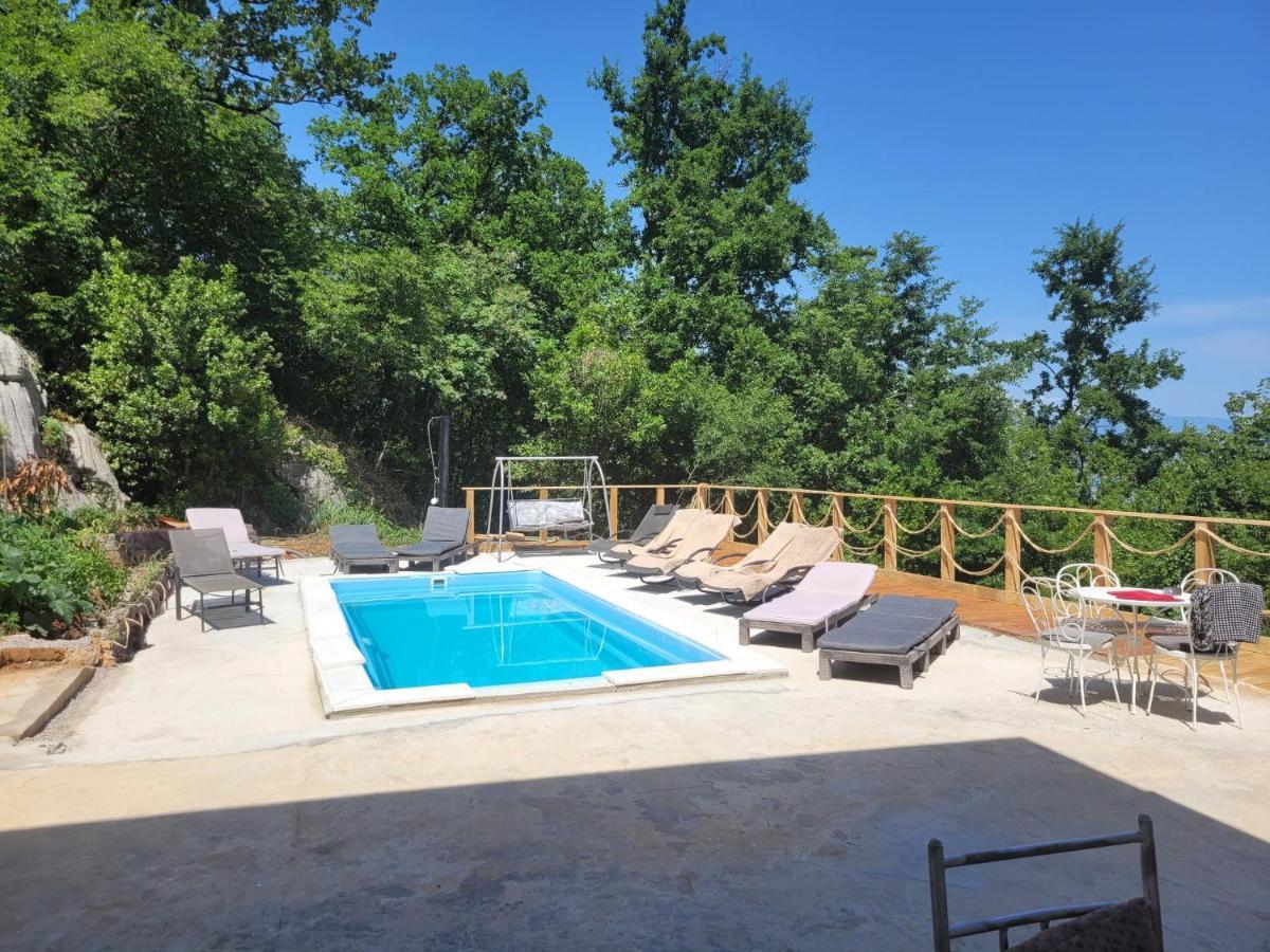 Ferienwohnung Mit Pool Kroatien Mit Meerblick Und Pool Lovran Dış mekan fotoğraf