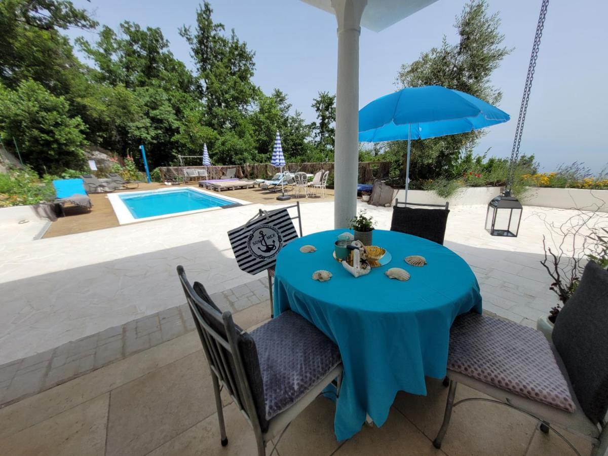 Ferienwohnung Mit Pool Kroatien Mit Meerblick Und Pool Lovran Dış mekan fotoğraf